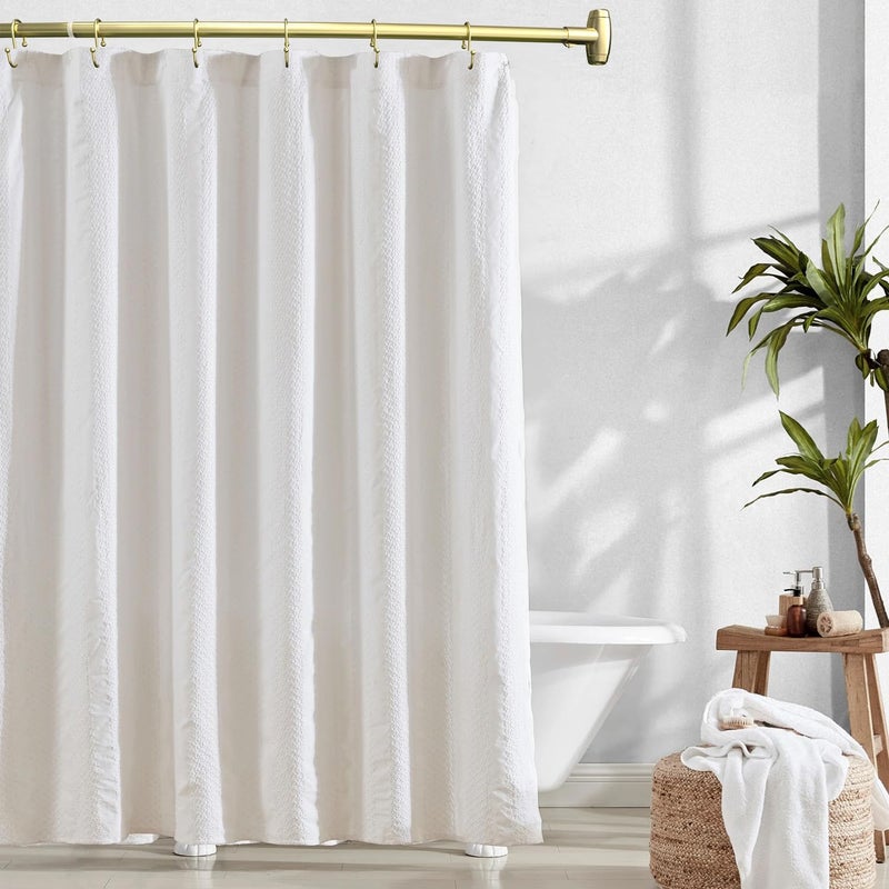 TOPROD Curved Shower Curtain Rod, Round Shower Curtain Rod 48 to 72 Inches Adjustable, Rounded Bowed Stainless Steel Shower Rods for Bathroom, Bathtub, More Shower Space, Bright Gold, Need to Drill - Image 2